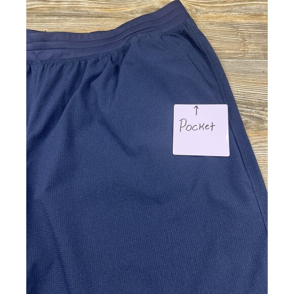 Under Armour Loose Shorts Men's Navy Blue Elastic Waist Drawstring Gym XXL 39/9 - Picture 3 of 12